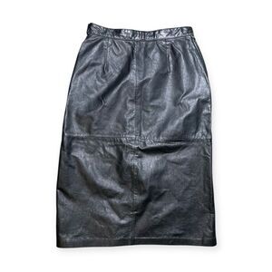 Vintage Leathers by Tibor Skirt Women’s 14 Genuine Leather High Waist 90s MIDI